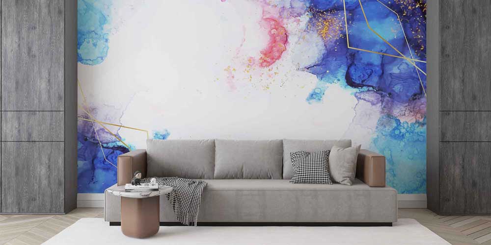 Altın Detaylı Soyut Sanat Duvar Kağıdı 4172