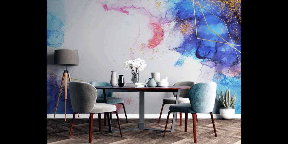 Altın Detaylı Soyut Sanat Duvar Kağıdı 4172