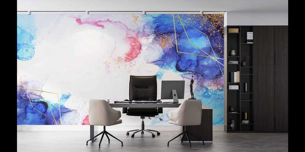 Altın Detaylı Soyut Sanat Duvar Kağıdı 4172