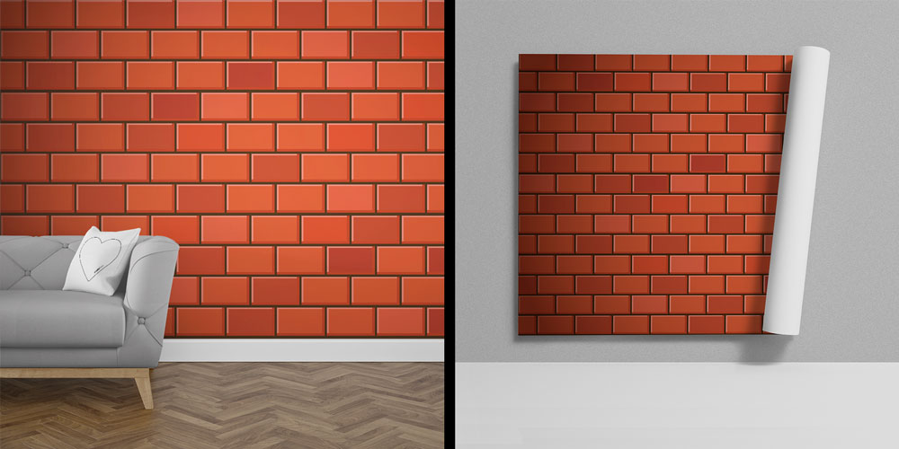 Kırmızı Tuğla Görünümlü Duvar Kağıdı 5229