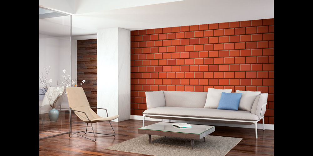 Kırmızı Tuğla Görünümlü Duvar Kağıdı 5229