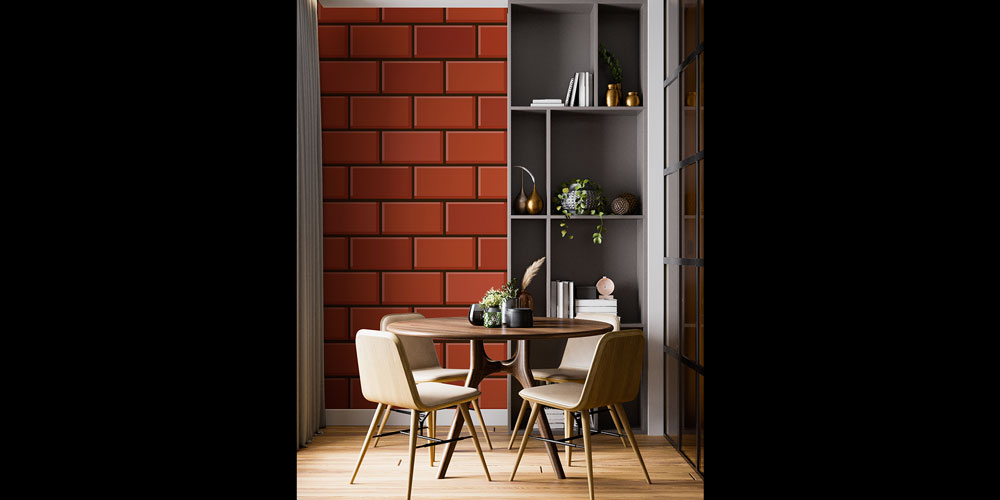 Kırmızı Tuğla Görünümlü Duvar Kağıdı 5229