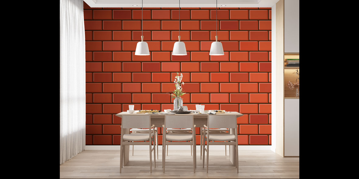 Kırmızı Tuğla Görünümlü Duvar Kağıdı 5229