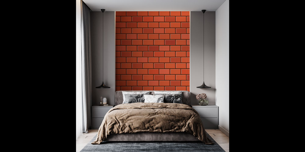 Kırmızı Tuğla Görünümlü Duvar Kağıdı 5229