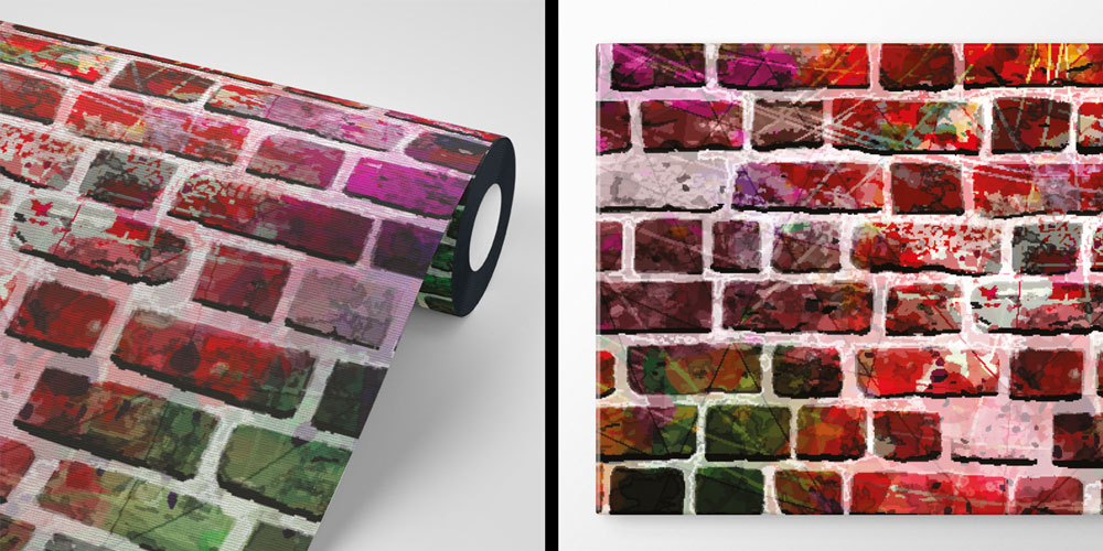 Renkli Tuğla Dokulu Grafiti Duvar Kağıdı 5244