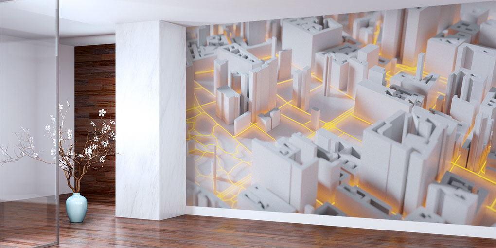 3D Şehir Planı ve Yol Ağı Temalı Duvar Kağıdı 5554