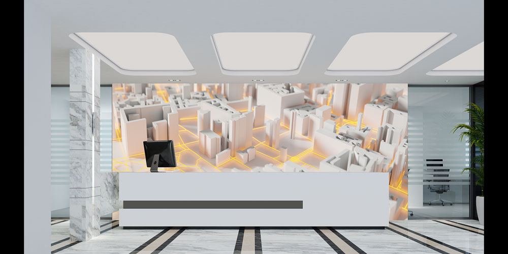 3D Şehir Planı ve Yol Ağı Temalı Duvar Kağıdı 5554