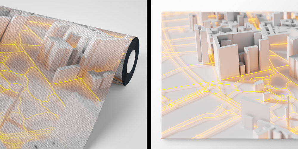 3D Şehir Planı ve Yol Ağı Temalı Duvar Kağıdı 5554