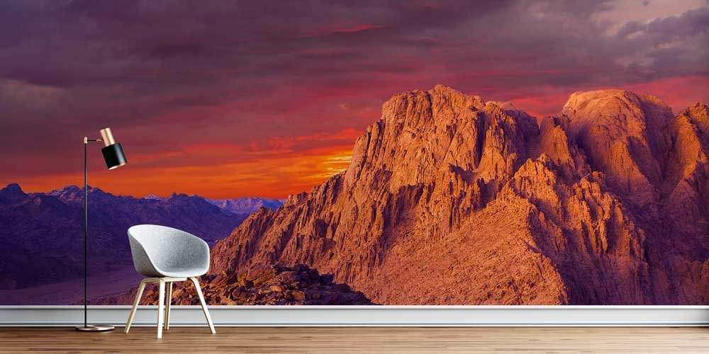 wallpaper-african-art-12782-00 Kızıl Dağ Günbatımı Duvar Kağıdı 12782