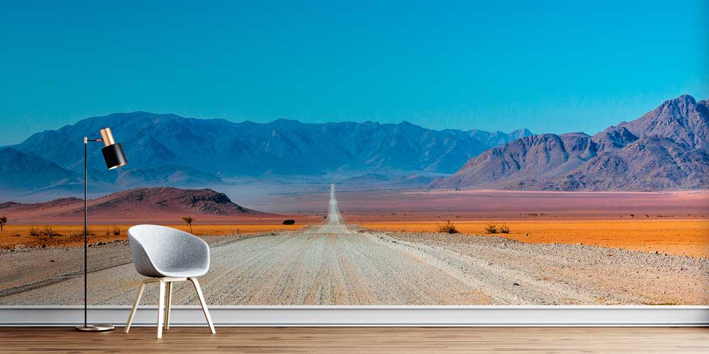 Afrika Çöl Yolu ve Dağ Manzarası Duvar Kağıdı 12788