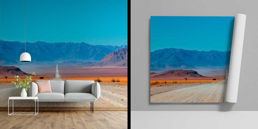 Afrika Çöl Yolu ve Dağ Manzarası Duvar Kağıdı 12788