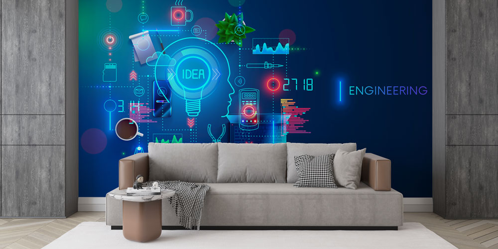 wallpaper-art-5469-05 Mühendislik ve Fikir Temalı Duvar Kağıdı - Modern Endüstri Dekoru 5469