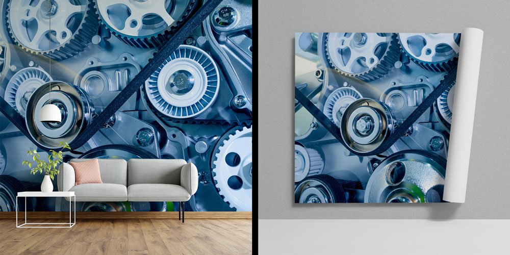 wallpaper-art-5481-00 Endüstriyel Dişli ve Mekanik Sistemler Duvar Kağıdı 5481