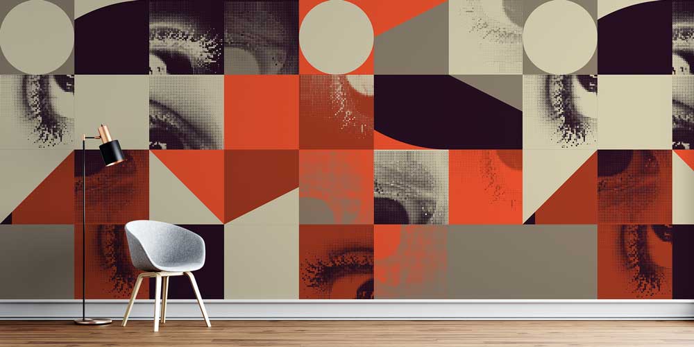 Soyut Desenli Modern Sanat Duvar Kağıdı 5556