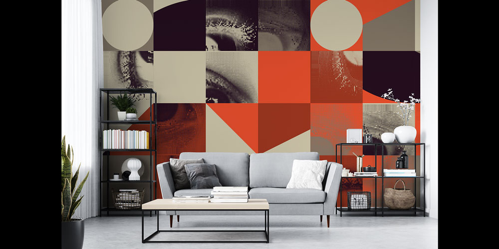 Soyut Desenli Modern Sanat Duvar Kağıdı 5556