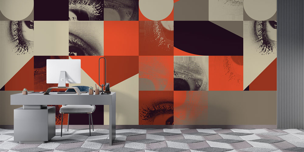 Soyut Desenli Modern Sanat Duvar Kağıdı 5556