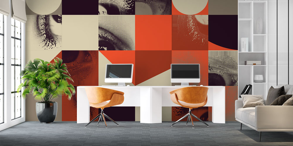 Soyut Desenli Modern Sanat Duvar Kağıdı 5556