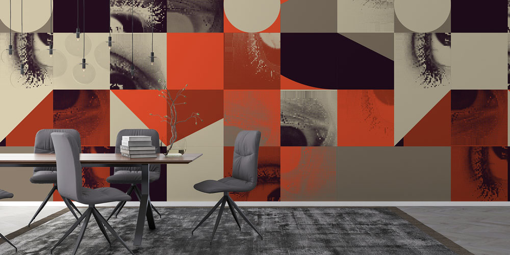 Soyut Desenli Modern Sanat Duvar Kağıdı 5556