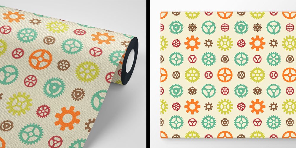 Endüstri Mühendislik Desenli Renkli Dişli Figürlü Duvar Kağıdı 5462