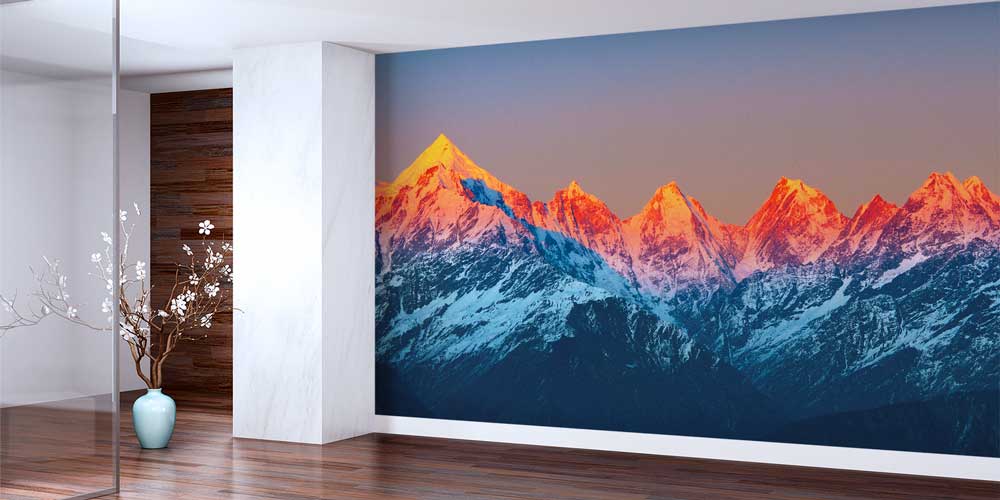 Gün Batımında Dağ Zirveleri Duvar Kaplaması 12851