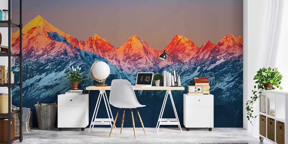 Gün Batımında Dağ Zirveleri Duvar Kaplaması 12851