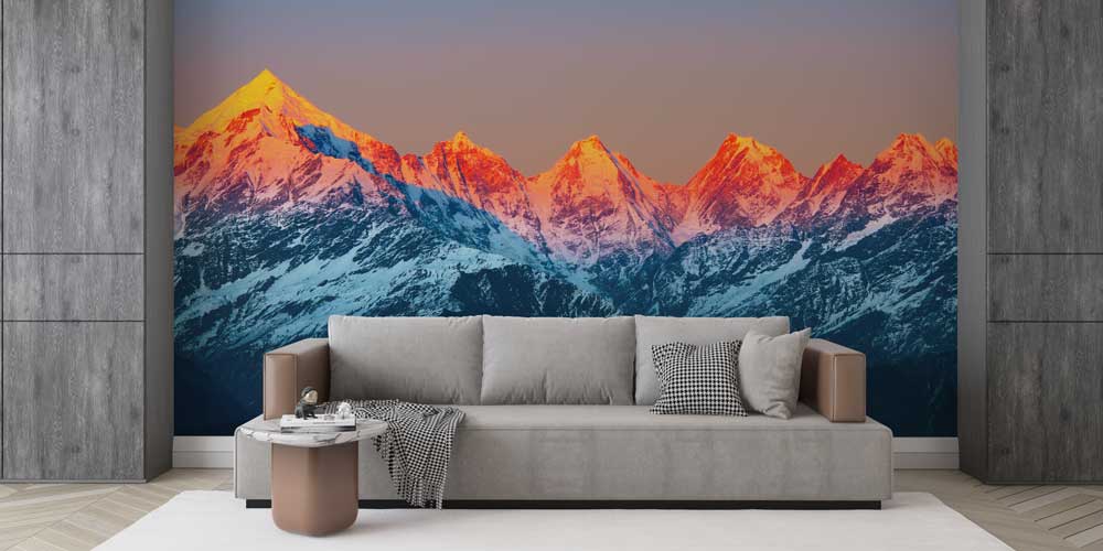 Gün Batımında Dağ Zirveleri Duvar Kaplaması 12851