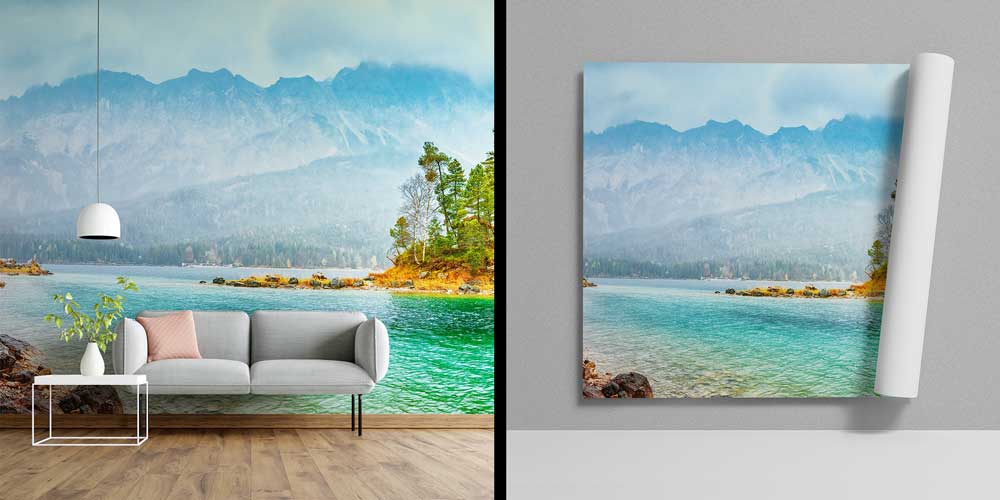 Turkuaz Göl ve Dağ Manzaralı Avrupa Duvar Kağıdı 13084