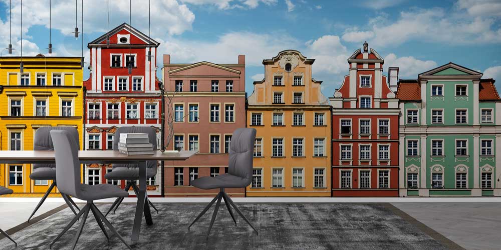 wallpaper-cover-wall-13086-02 Renkli Avrupa Şehir Evleri Manzaralı Duvar Kağıdı 13086