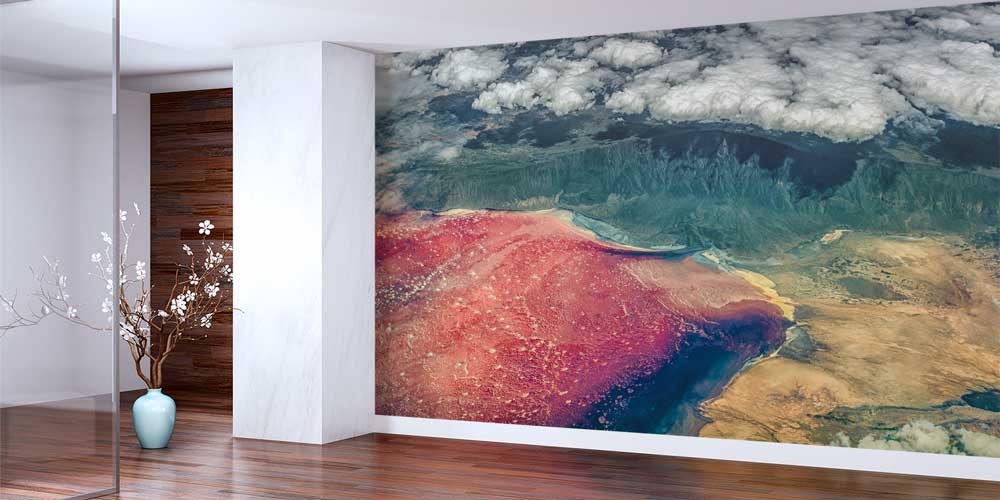 wallpaper-decoration-12784-01 Uydu Görüntüsü Renkli Dünya Manzarası Duvar Kağıdı 12784