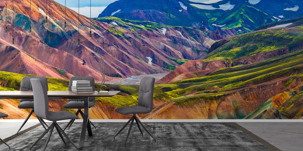 Renkli Jeolojik Dağ Manzarası Duvar Kağıdı 12963