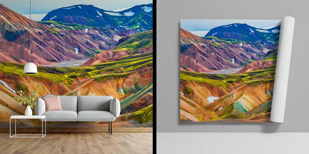 Renkli Jeolojik Dağ Manzarası Duvar Kağıdı 12963