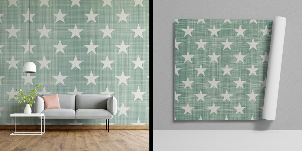 Yıldız Desenli Dekoratif Duvar Kağıdı 5248
