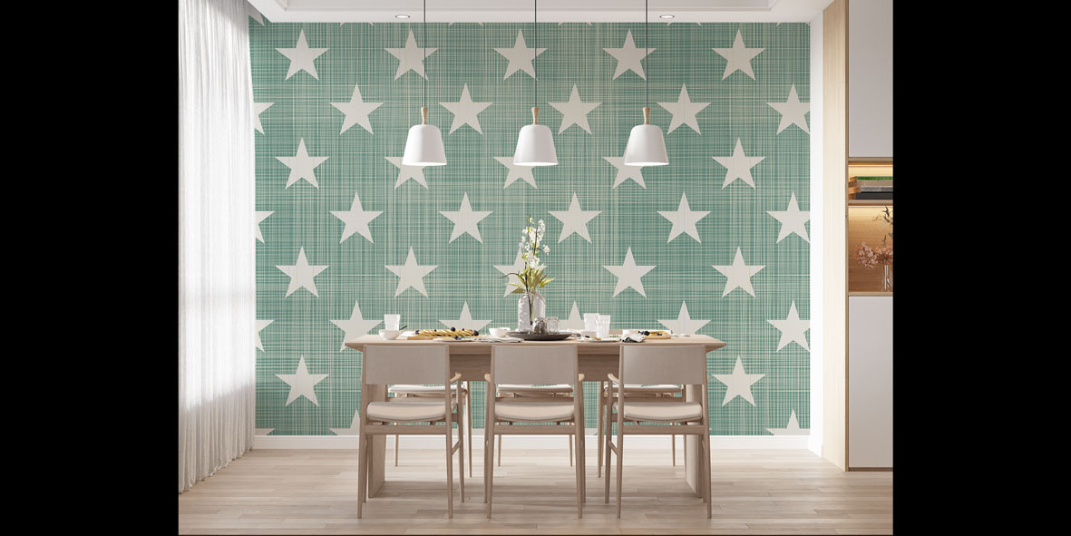 Yıldız Desenli Dekoratif Duvar Kağıdı 5248