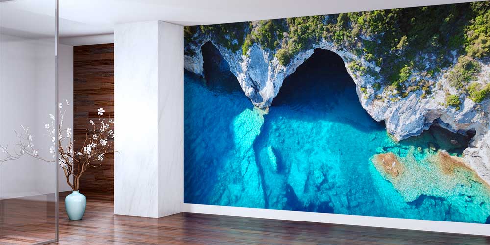 Turkuaz Deniz ve Doğal Kıyı Mağaraları Manzaralı Avrupa Duvar Kağıdı 13120