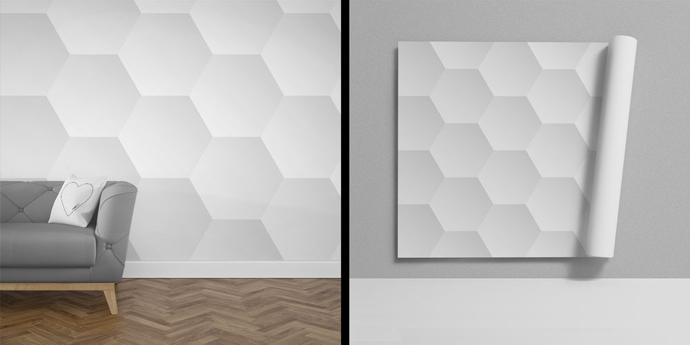 Modern Altıgen Desen Duvar Kağıdı 5230