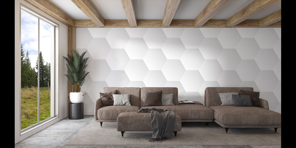 Modern Altıgen Desen Duvar Kağıdı 5230