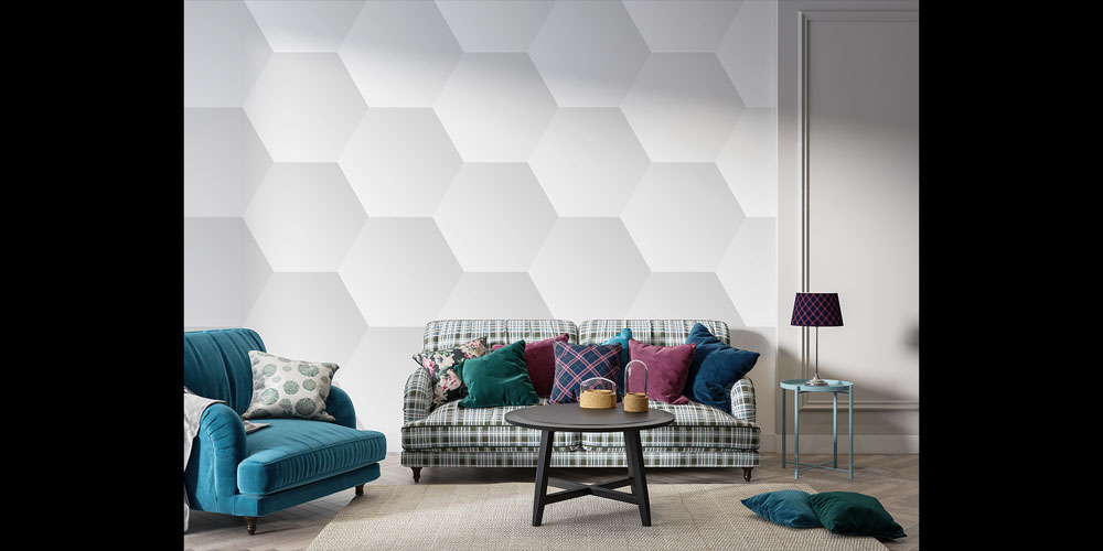 Modern Altıgen Desen Duvar Kağıdı 5230