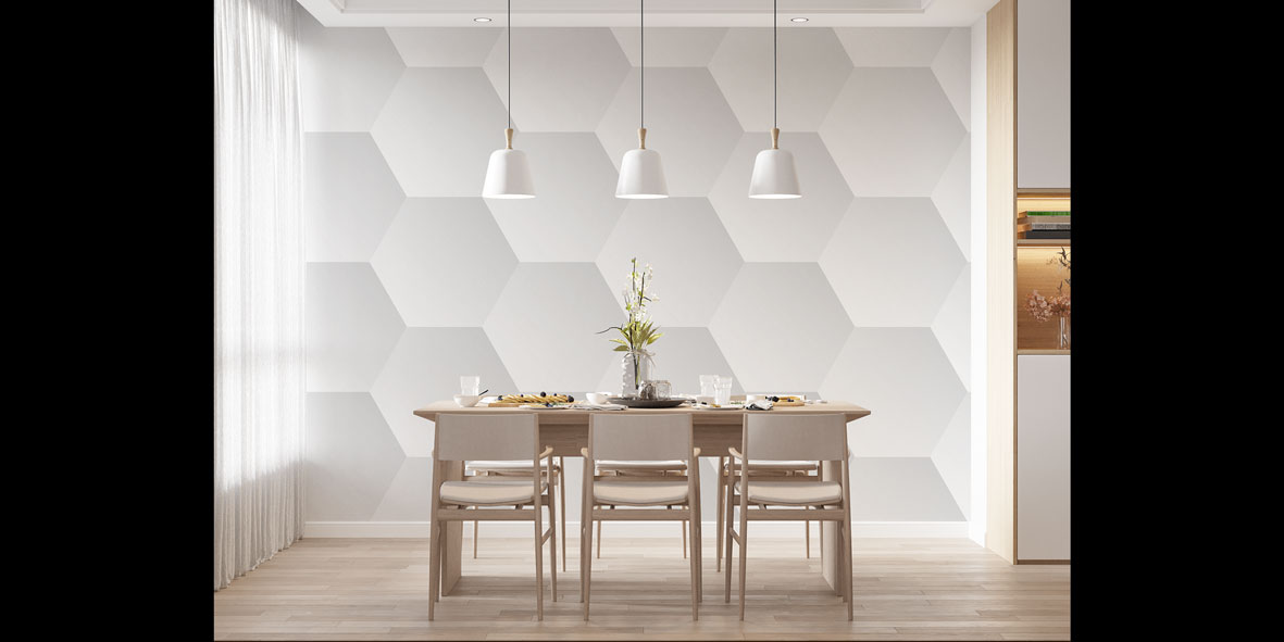 Modern Altıgen Desen Duvar Kağıdı 5230