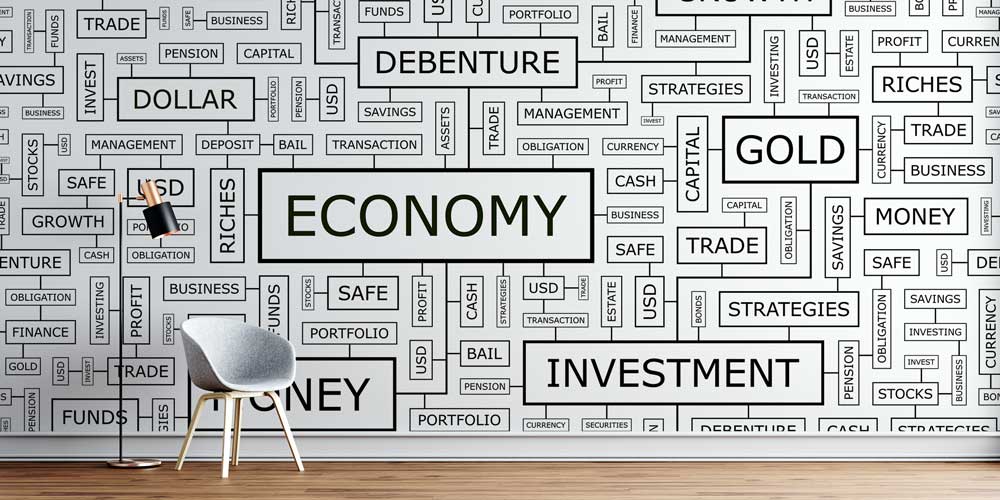 Ekonomi ve Finans Terimleri Tasarımlı Duvar Kağıdı 5344