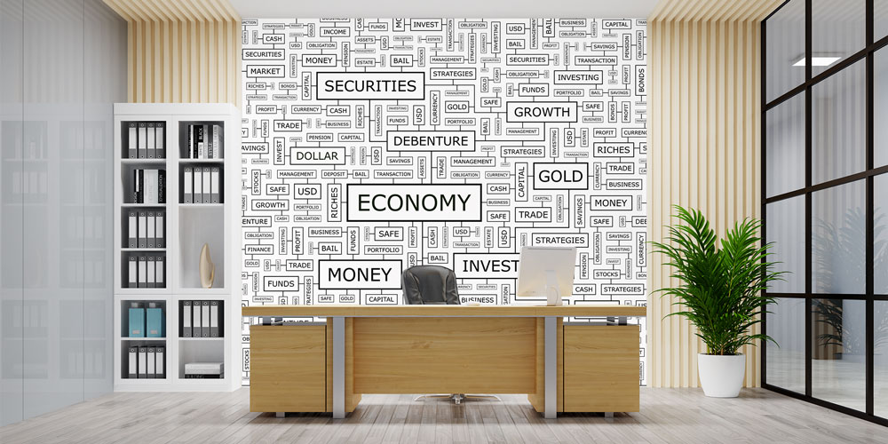Ekonomi ve Finans Terimleri Tasarımlı Duvar Kağıdı 5344