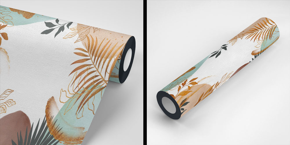 Altın Yaprak Desenli Soyut Duvar Kağıdı 4166