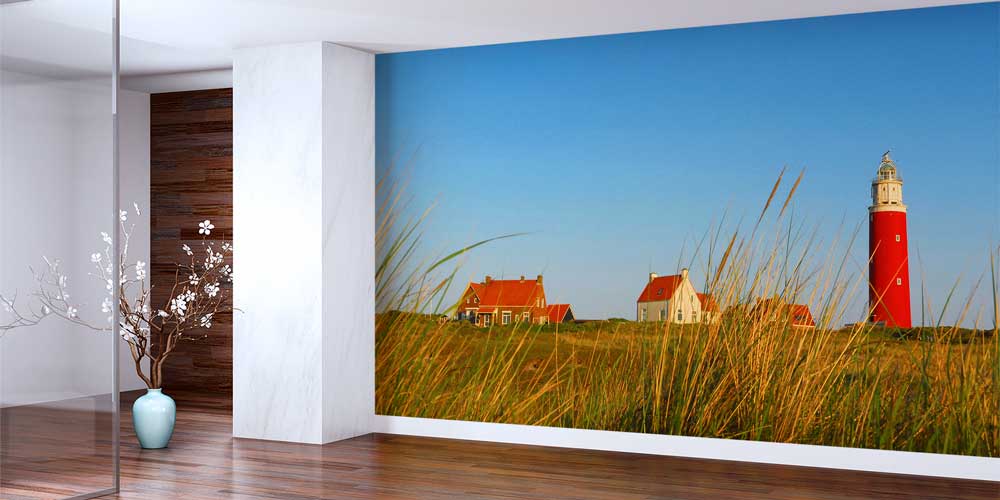 Kırmızı Deniz Feneri ve Avrupa Manzarası Fotoğraf Duvar Kağıdı 12897