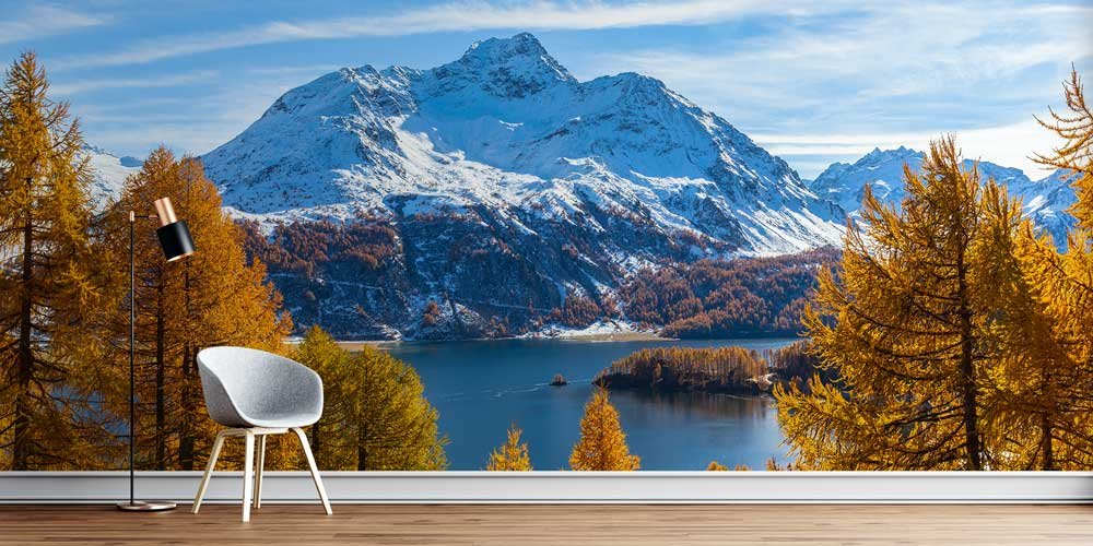 Sonbaharda Dağ Manzarası Duvar Kağıdı 12921