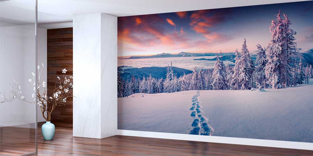 Karlı Orman ve Zirve Manzarası Duvar Kağıdı 12922