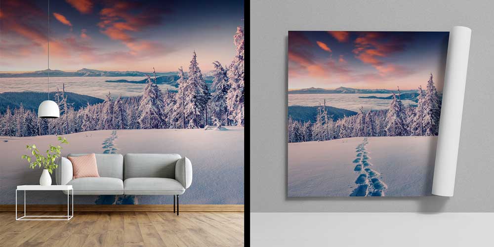 Karlı Orman ve Zirve Manzarası Duvar Kağıdı 12922