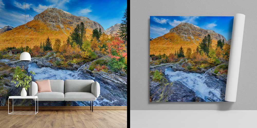 Sonbahar Dağı ve Orman Manzaralı Avrupa Duvar Kağıdı 13092