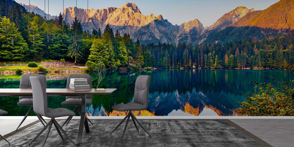 Dağ Gölü ve Çam Ormanları Manzaralı Avrupa Duvar Kağıdı 13103