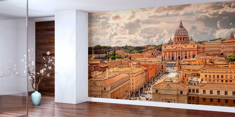 wallpaper-print-art-13094-01 Roma ve Vatikan Manzaralı Avrupa Şehir Duvar Kağıdı 13094