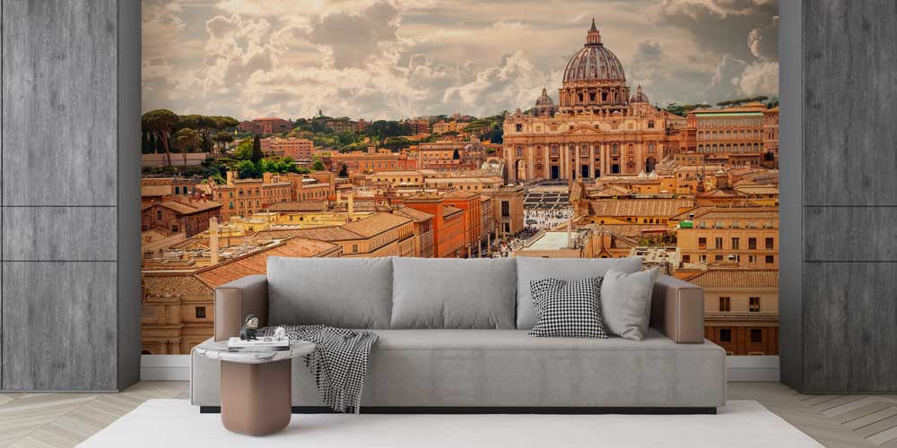 wallpaper-print-art-13094-03 Roma ve Vatikan Manzaralı Avrupa Şehir Duvar Kağıdı 13094