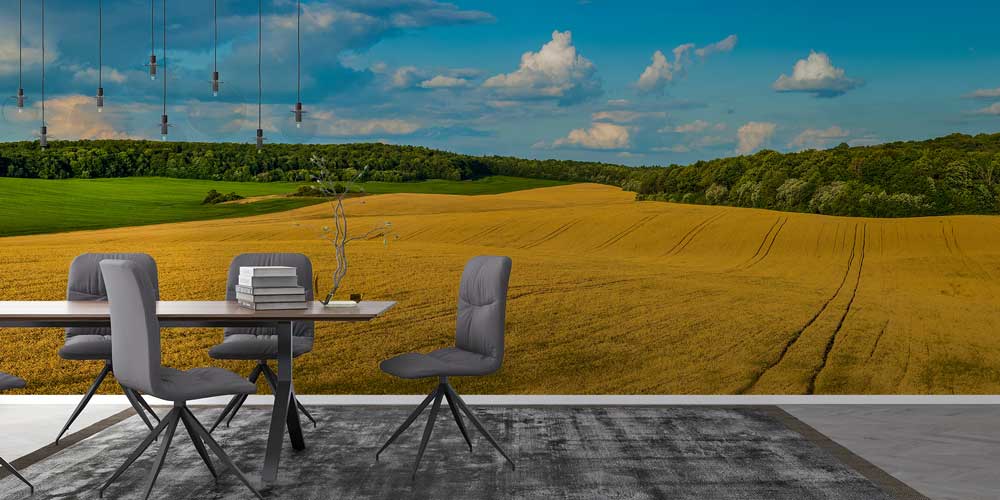 Altın Sarısı Ekin Tarlaları Manzaralı Avrupa Duvar Kağıdı 13093